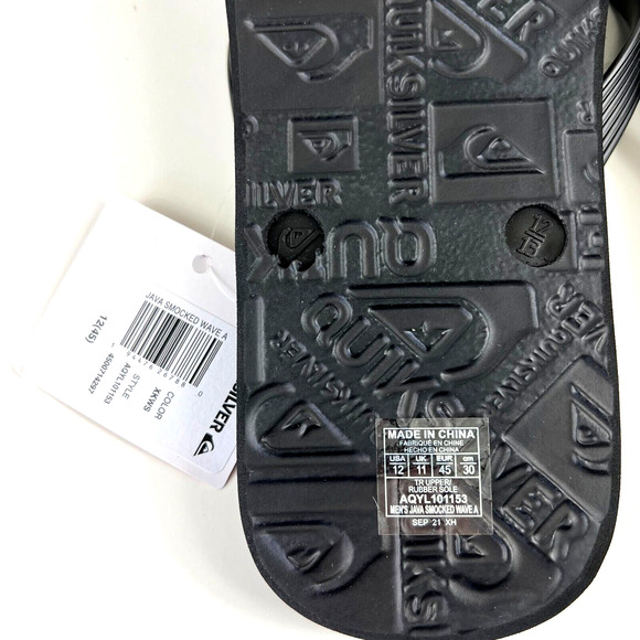 Quiksilver Men Java Slash Logo Flip-Flops Size 12 Blue Sandals New with Tags - Picture 8 of 12
